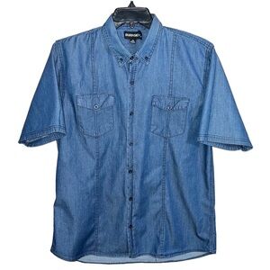 Burnside Shirt Men’s Size XL Blue Button Front Short Sleeve
